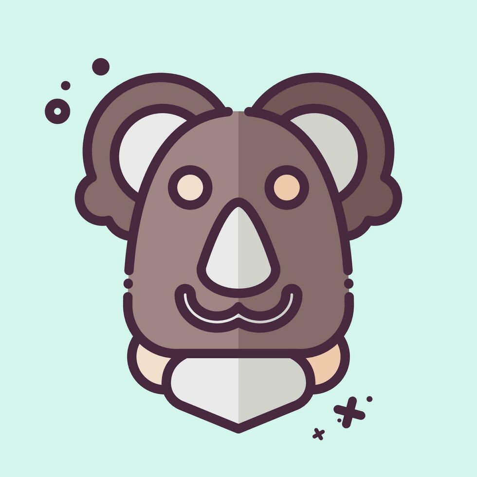 icona koala. relazionato per animale simbolo. mbe stile. semplice design modificabile. semplice illustrazione vettore