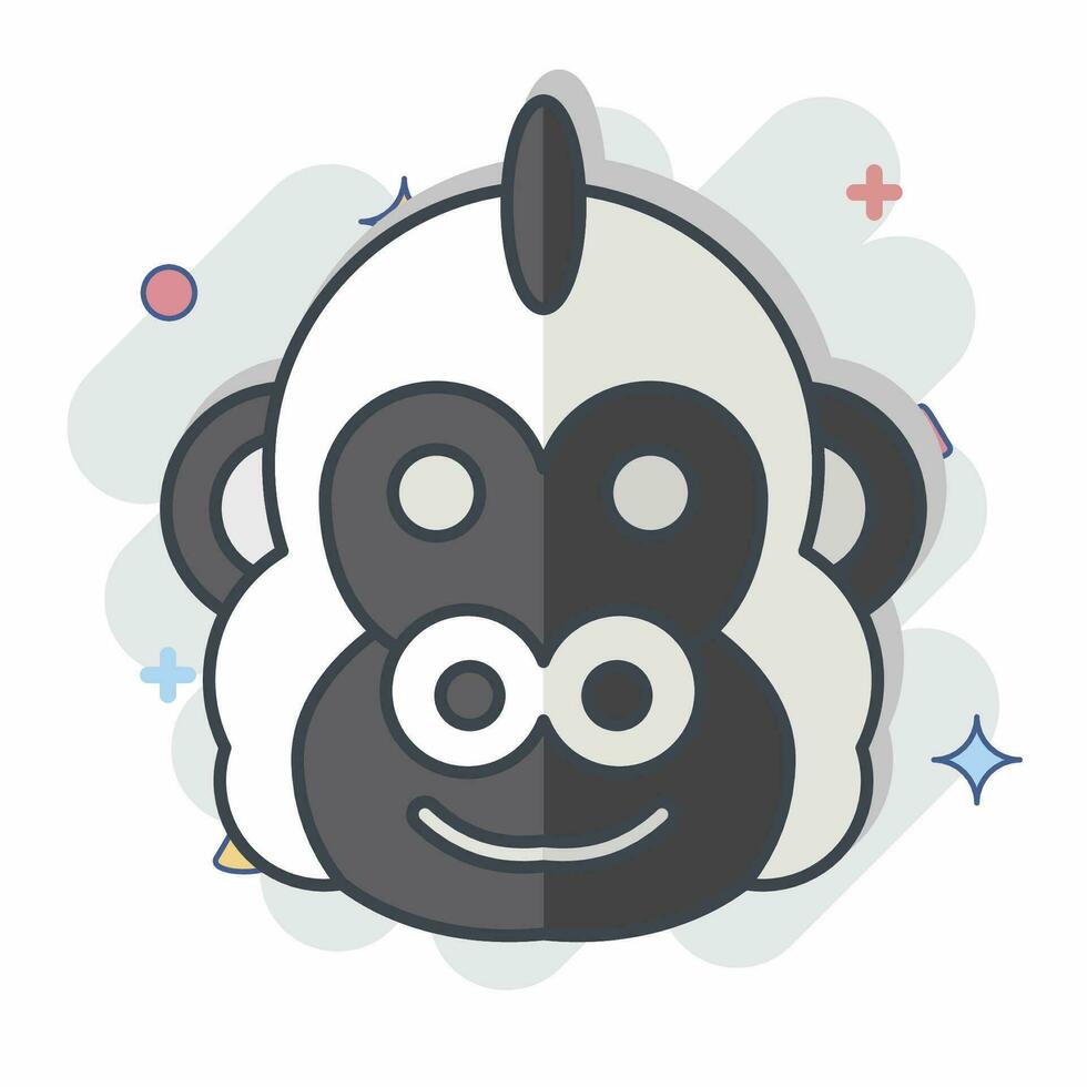 icona gorilla. relazionato per animale simbolo. comico stile. semplice design modificabile. semplice illustrazione vettore