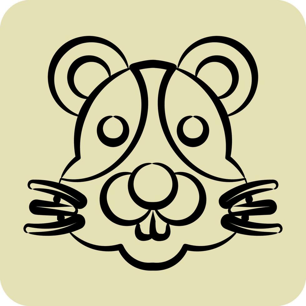 icona criceto. relazionato per animale simbolo. mano disegnato stile. semplice design modificabile. semplice illustrazione vettore