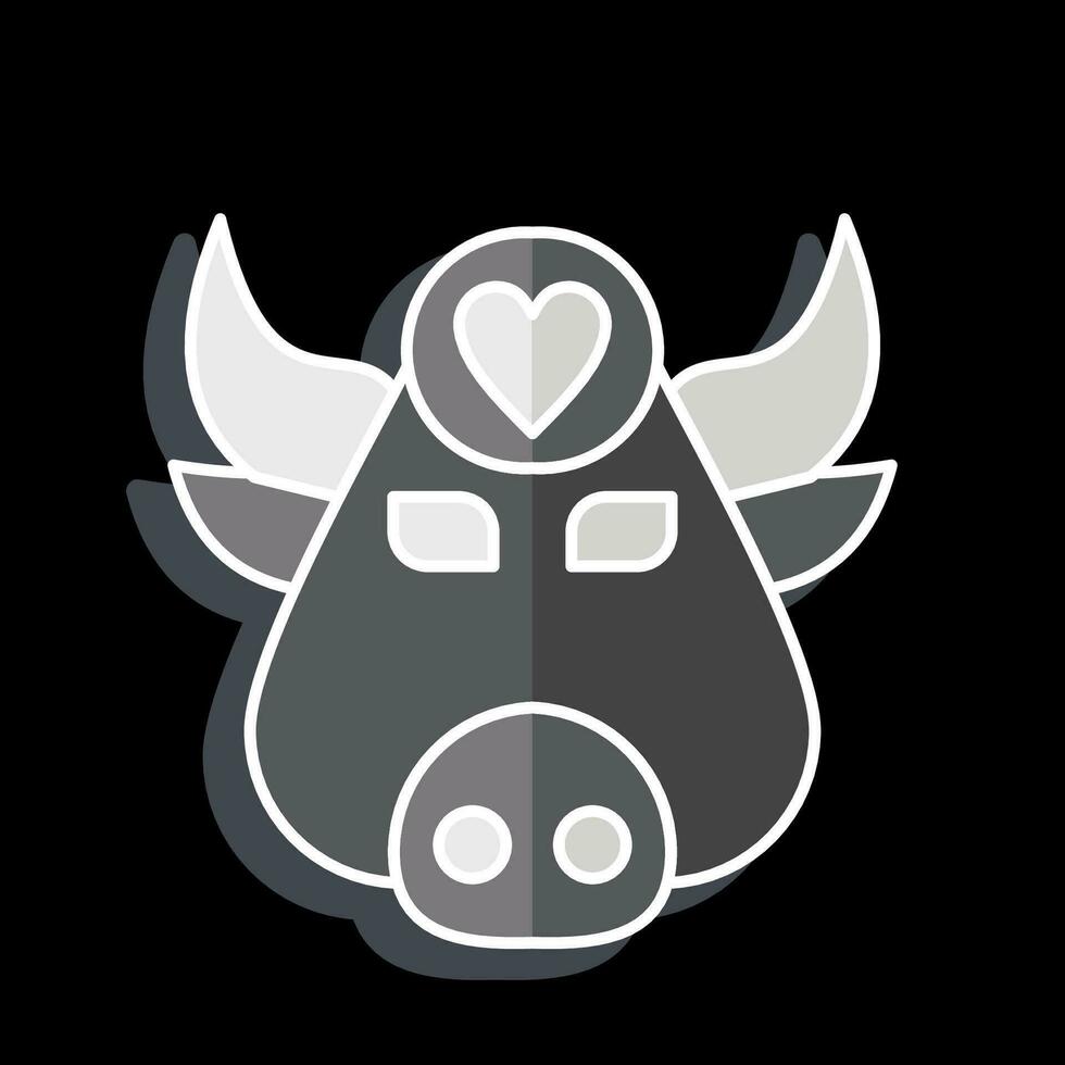 icona bufalo. relazionato per animale simbolo. lucido stile. semplice design modificabile. semplice illustrazione vettore