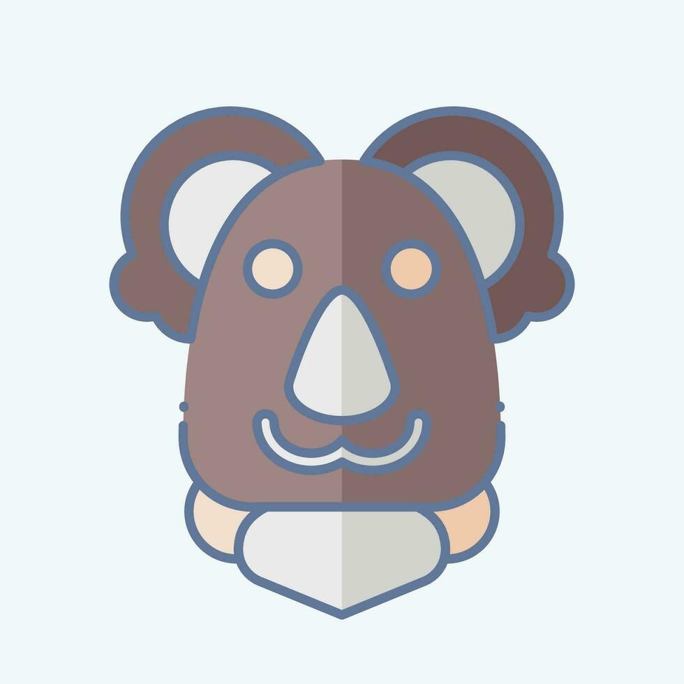 icona koala. relazionato per animale simbolo. scarabocchio stile. semplice design modificabile. semplice illustrazione vettore