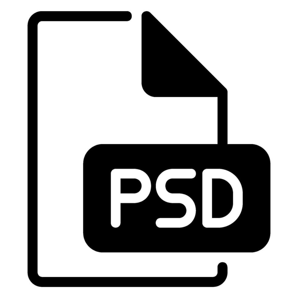 PSD glifo icona vettore
