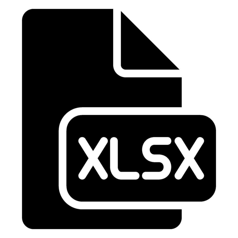 xlsx glifo icona vettore