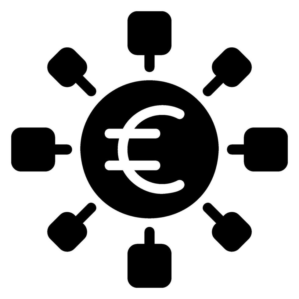 Euro glifo icona vettore