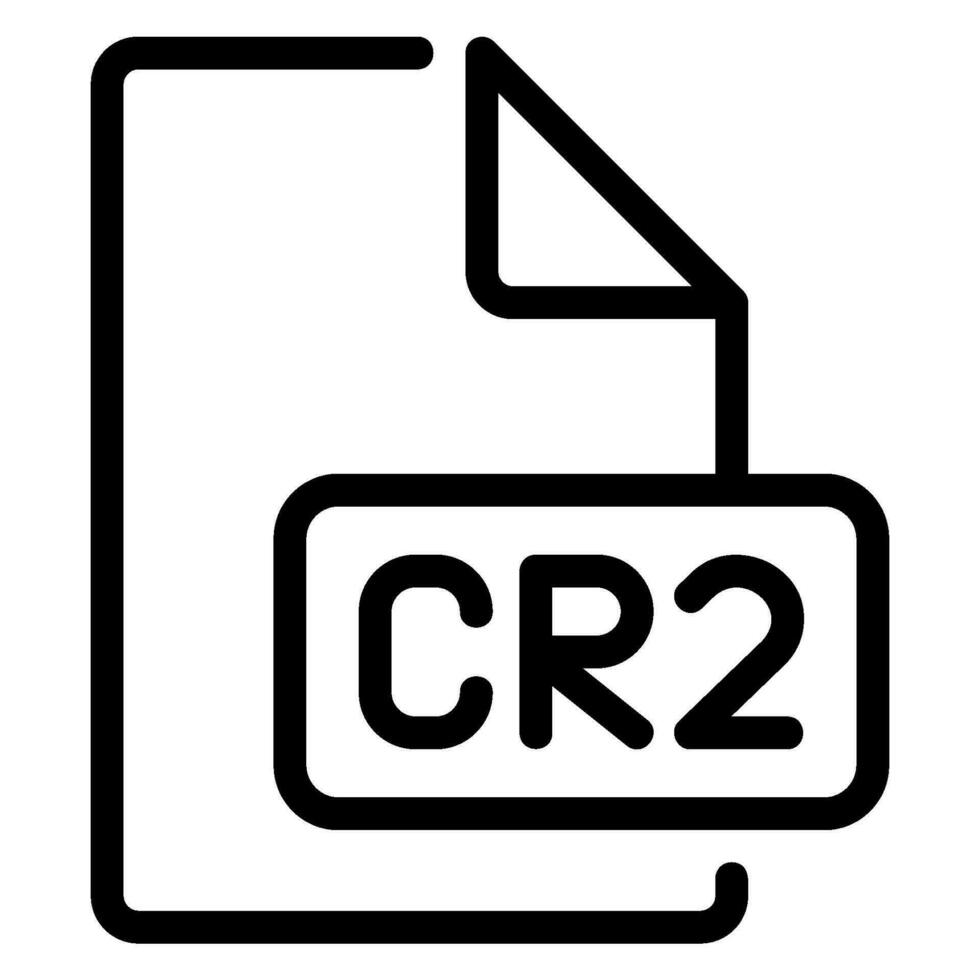 cr2 linea icona vettore