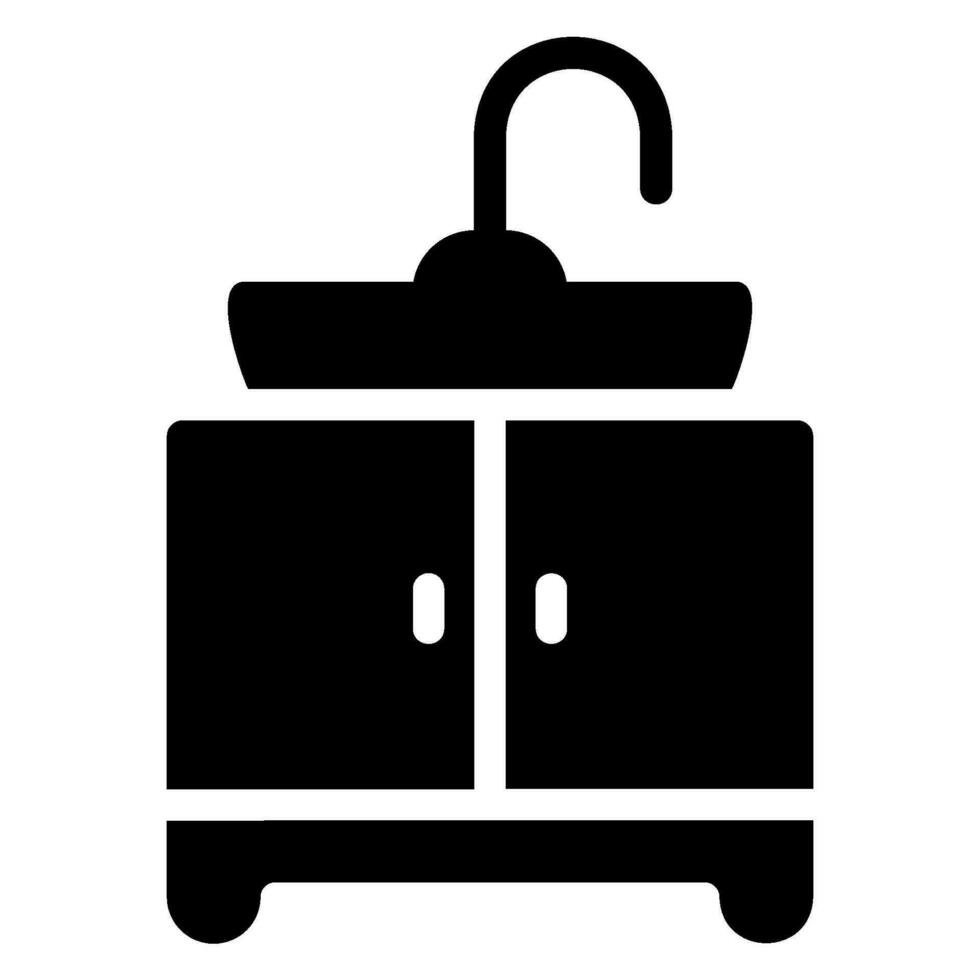 icona del glifo con lavandino vettore