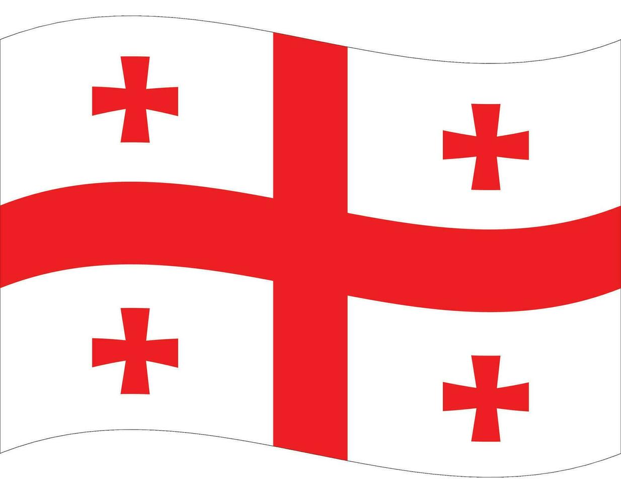 bandiera di Georgia. Georgia bandiera, bandiera di Georgia onda vettore