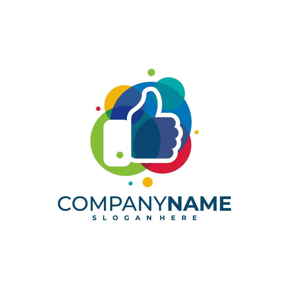 colorato piace logo design vettore. bene logo design modello concetto vettore