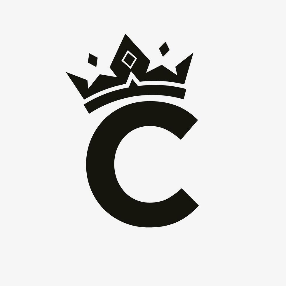 corona logo su lettera c vettore modello per bellezza, moda, elegante, lusso cartello
