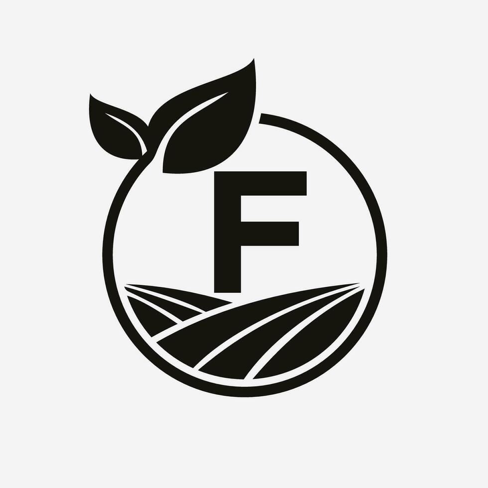 lettera f agricoltura logo. agricoltura logotipo simbolo modello vettore