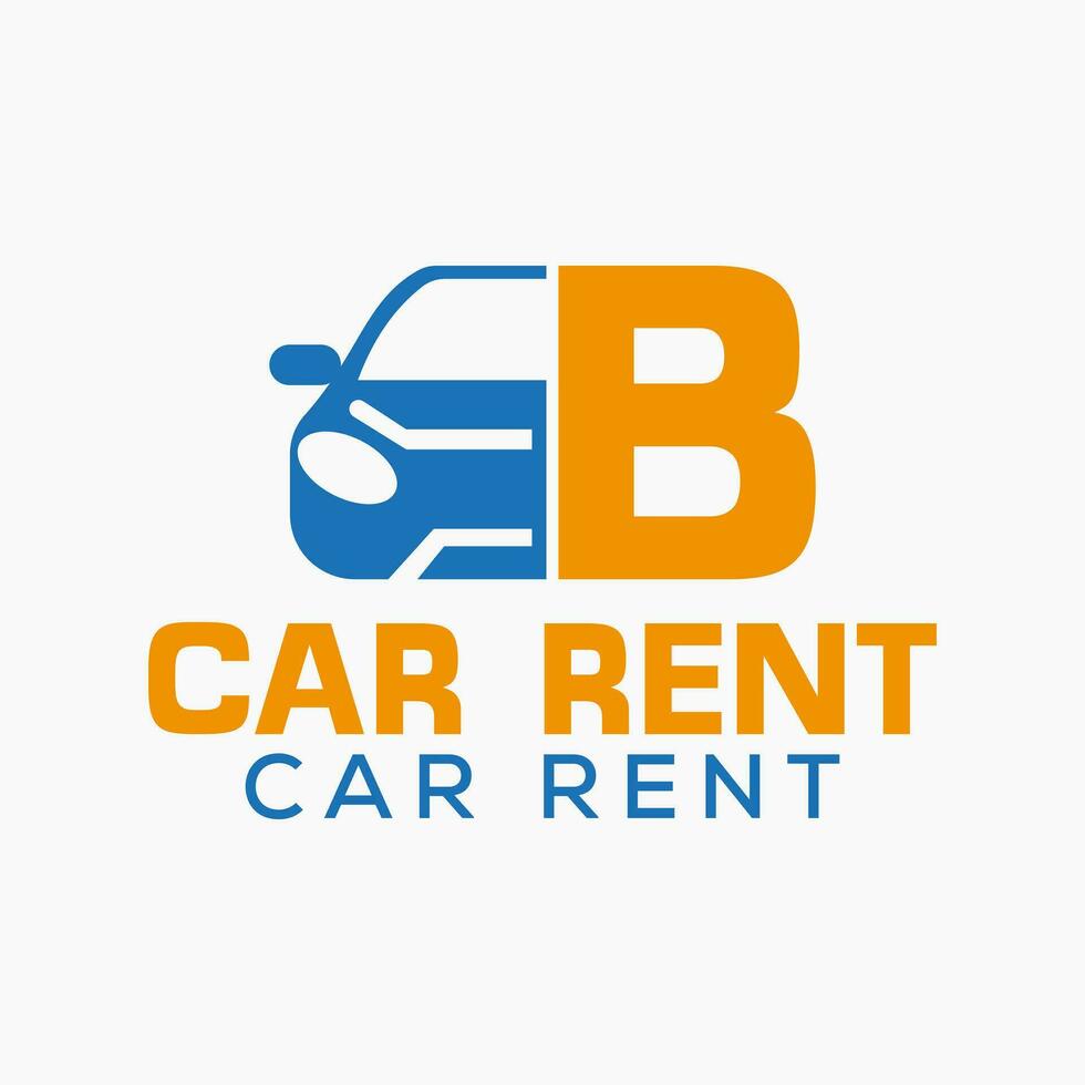 lettera B affitto auto logo design modello. settore automobilistico auto logo simbolo vettore