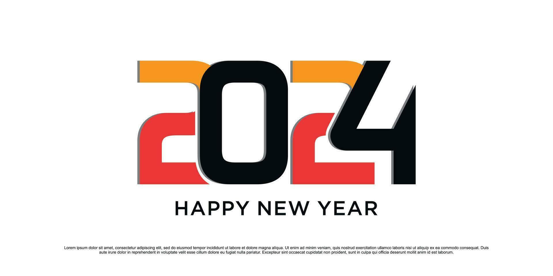 2024 contento nuovo anno logo design vettore illustrazione per nuovo anno 2024 con creativo idea