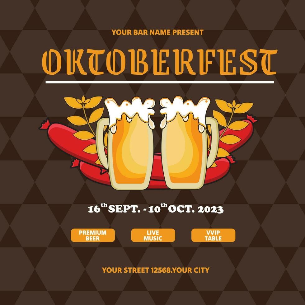 vettore piatto illustrazione per oktoberfest birra Festival celebrazione, oktoberfest inviare modello