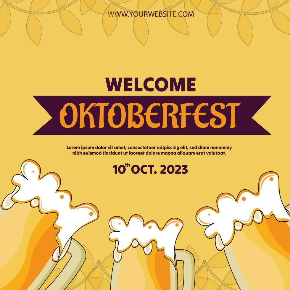 vettore piatto illustrazione per oktoberfest birra Festival celebrazione, oktoberfest inviare modello