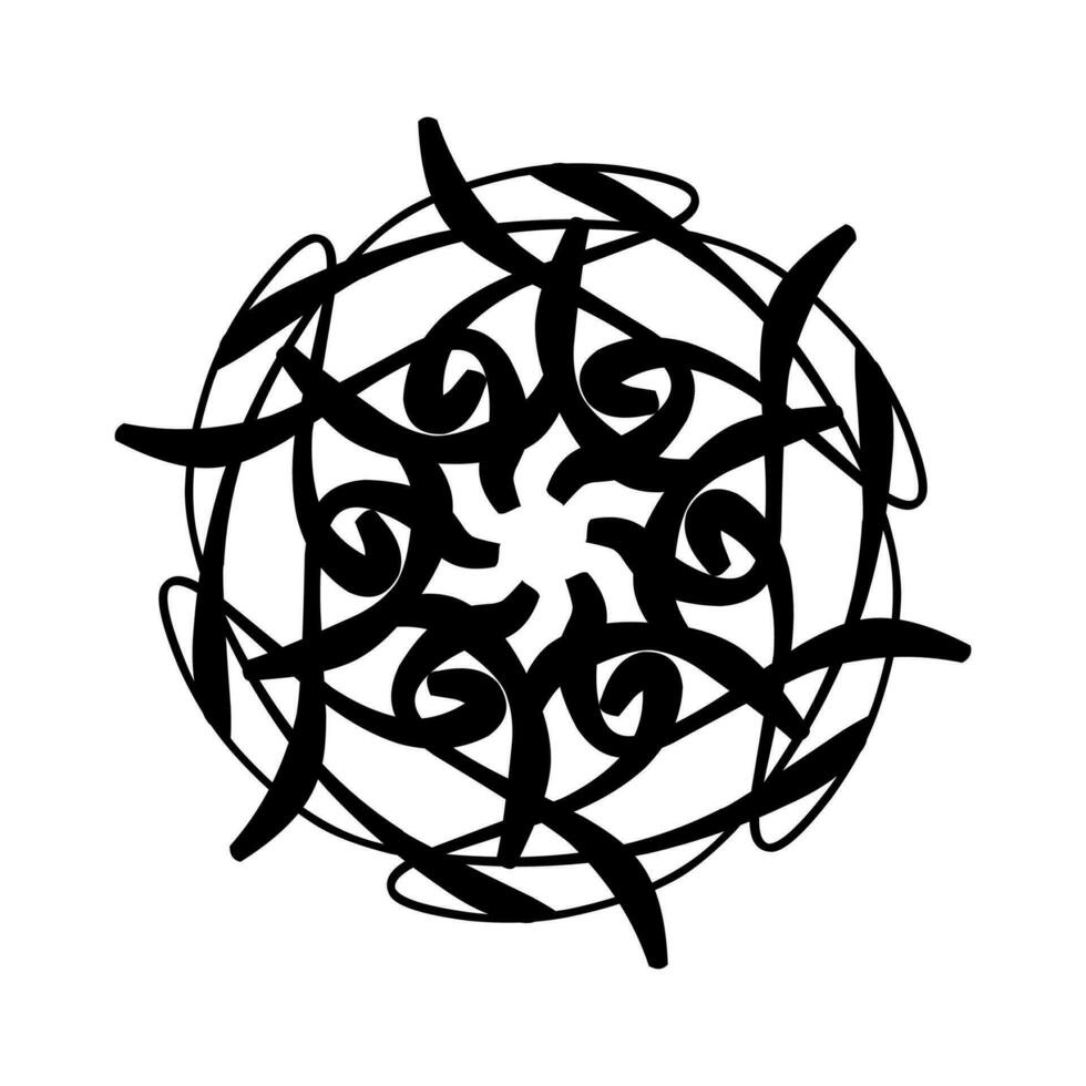 nero ornamentale fiore logo disegno, adatto per utente come il tuo attività commerciale icona nel il campo di bellezza o decorazione vettore