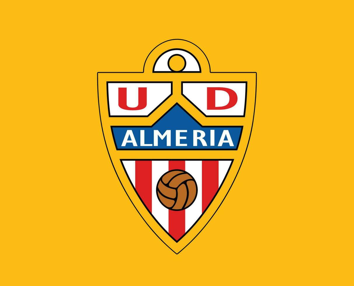 almeria club logo simbolo la liga Spagna calcio astratto design vettore illustrazione con giallo sfondo