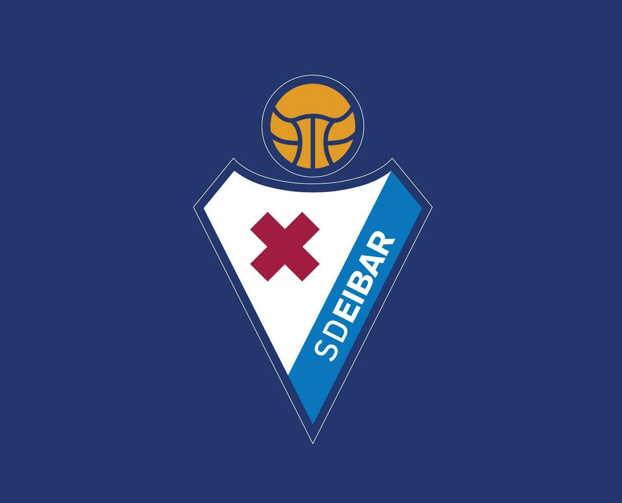 eibar club logo simbolo la liga Spagna calcio astratto design vettore illustrazione con blu sfondo