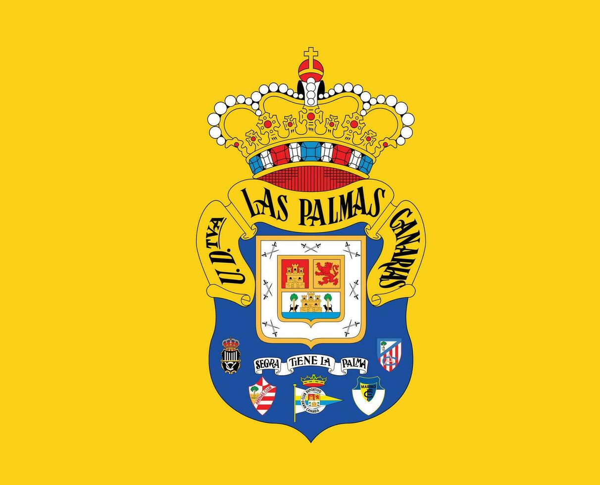 las palmas club logo simbolo la liga Spagna calcio astratto design vettore illustrazione con giallo sfondo