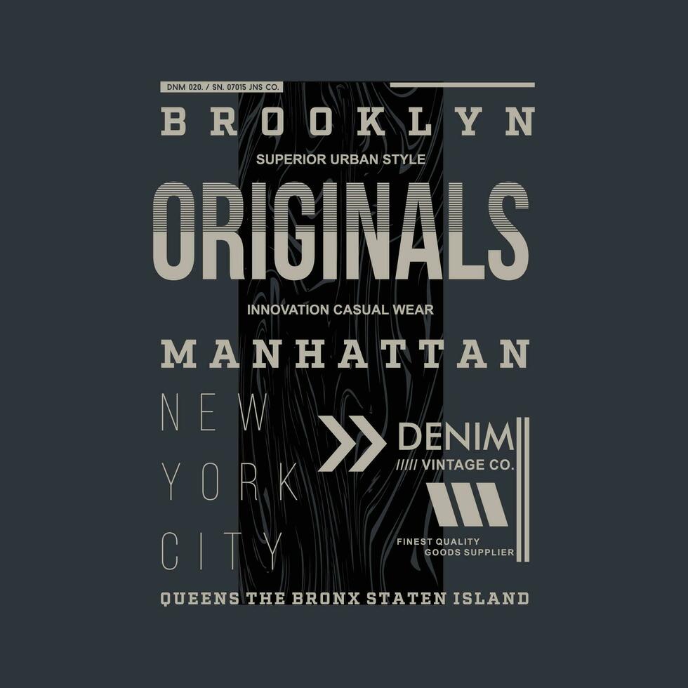 brooklyn tipografia grafico disegno, per t camicia stampe, vettore illustrazione