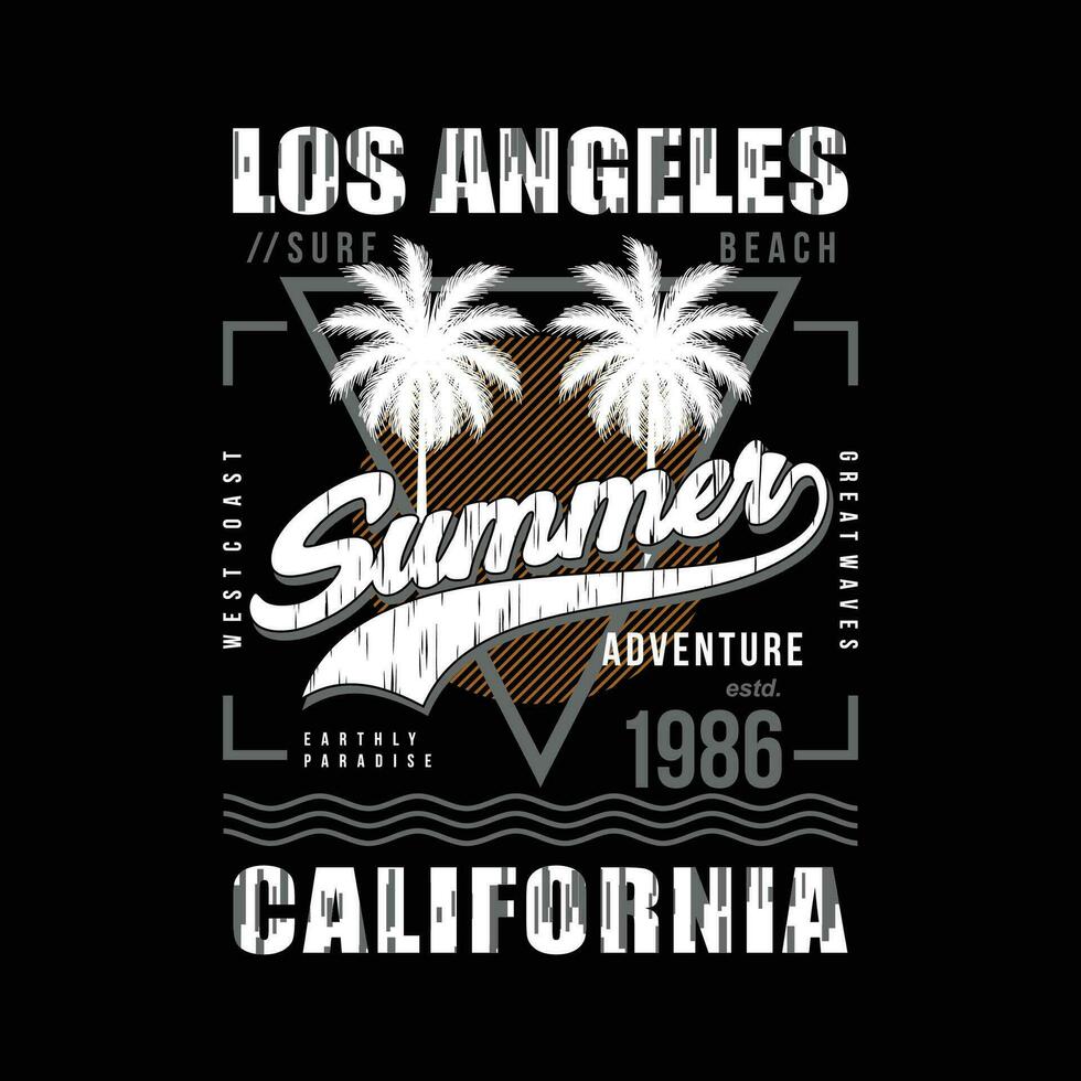 los angeles California grafico vettore illustrazione nel Vintage ▾ stile per t camicia e altro Stampa produzione. palme albero astratto, spiaggia vacanza concetto.