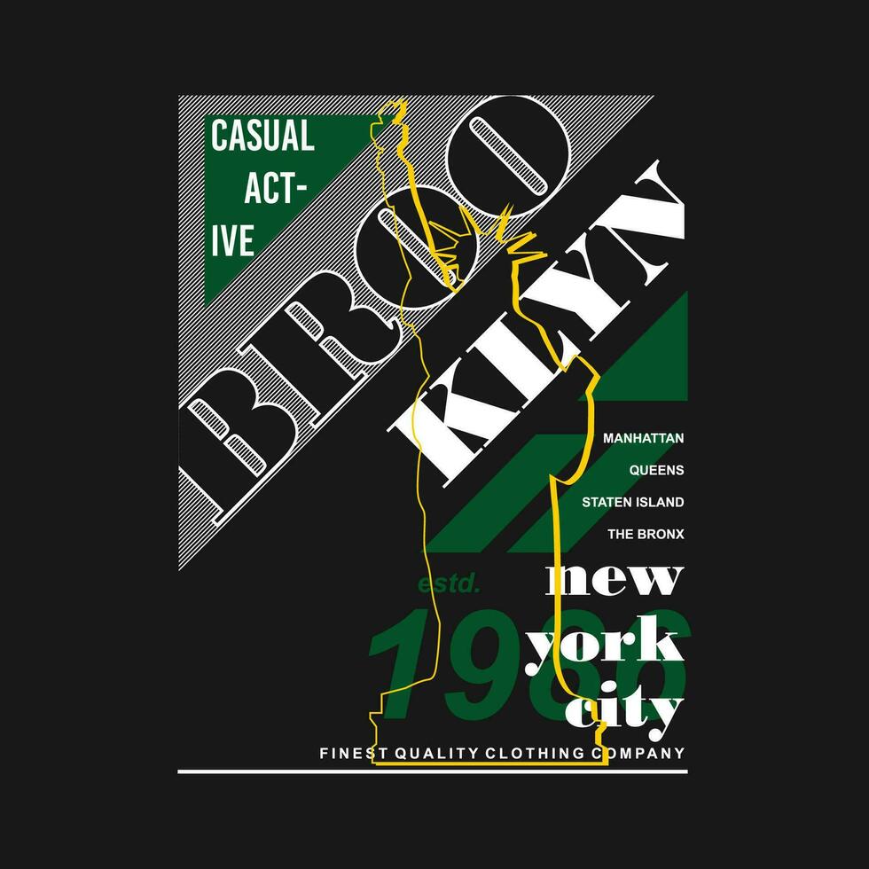 brooklyn grafico tipografia vettore, t camicia disegno, illustrazione, bene per casuale stile vettore