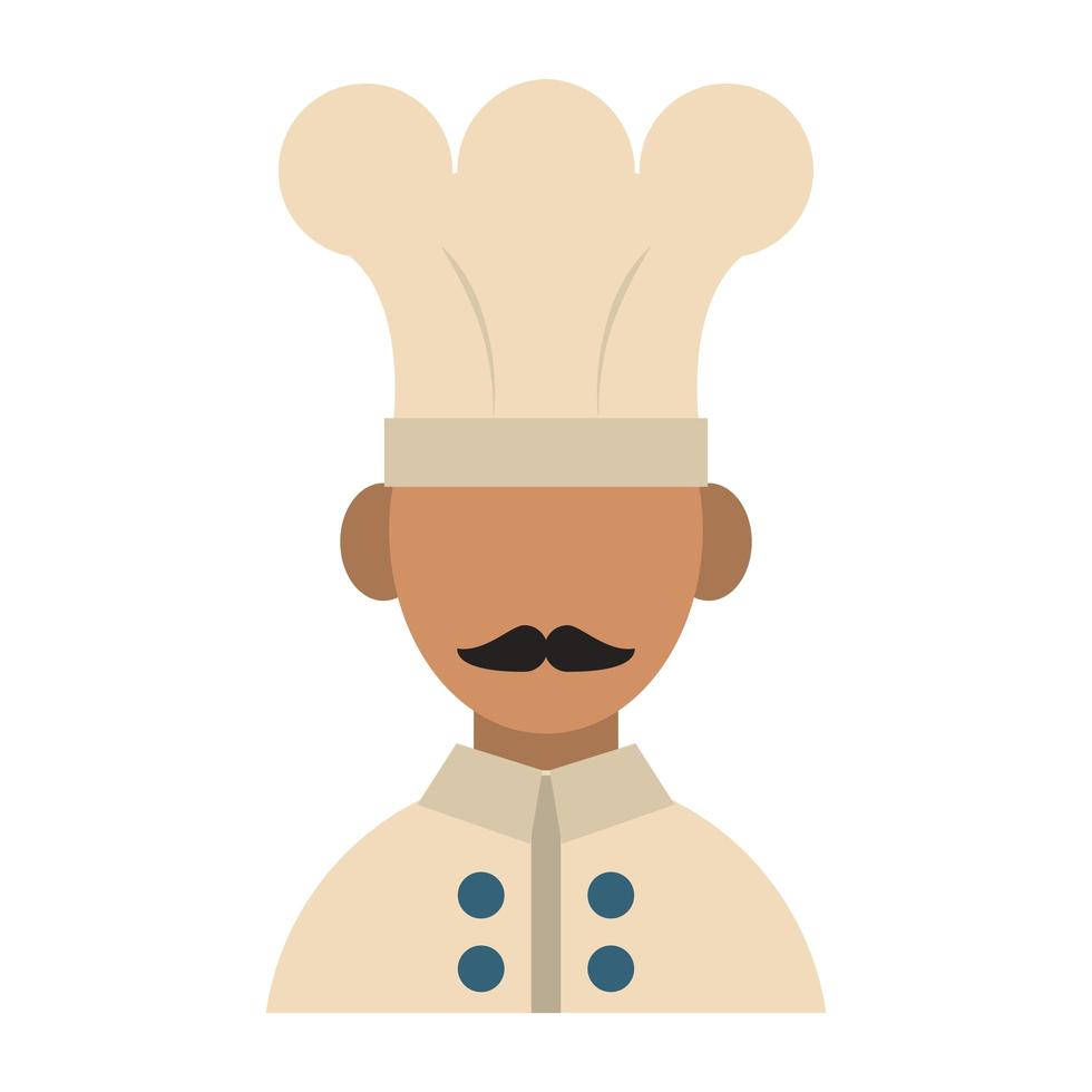 Ristorante cibo e cucina chef profilo avatar icona carattere cartoni illustrazione vettoriale graphic design