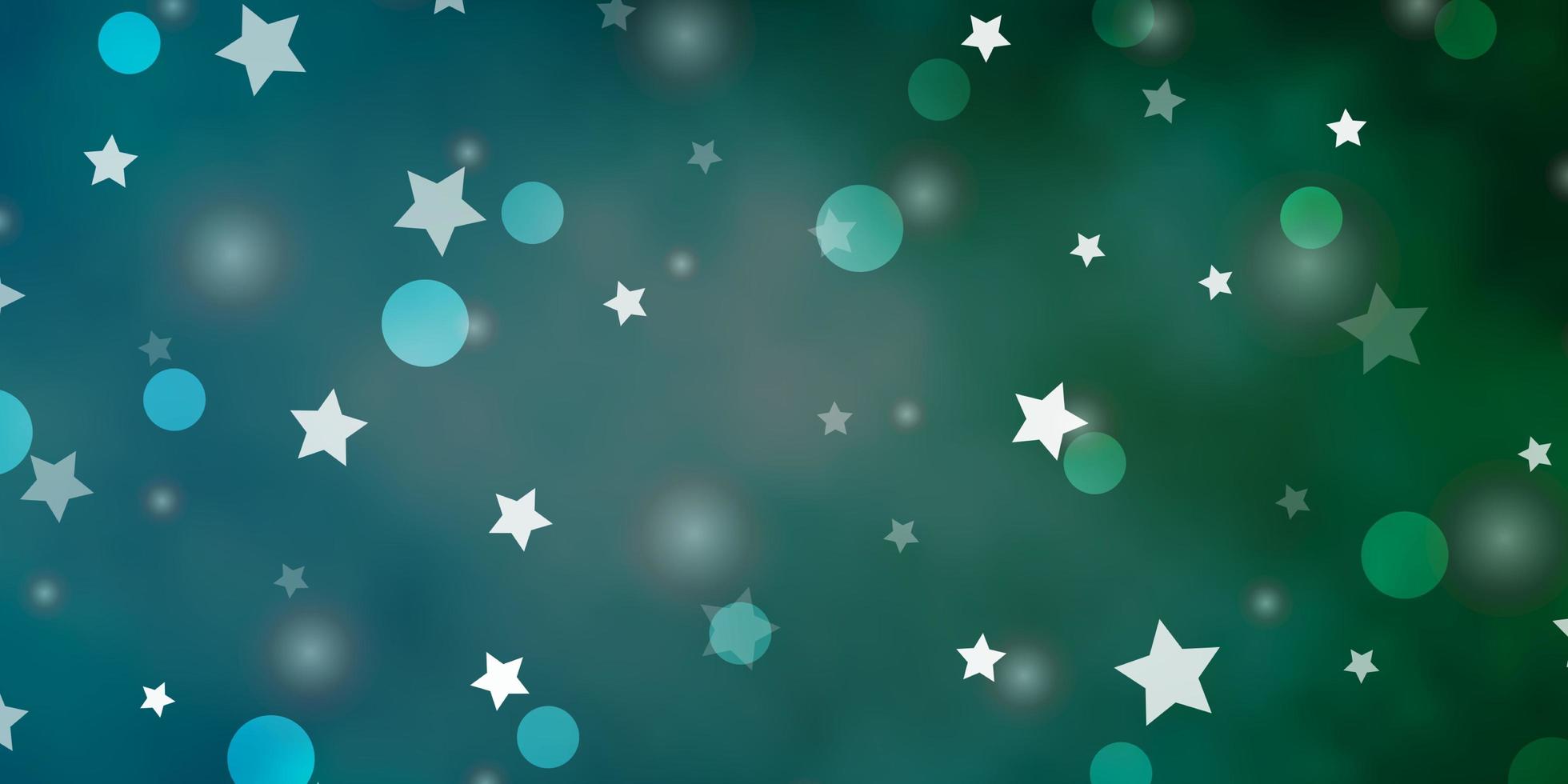 sfondo vettoriale verde azzurro chiaro con cerchi stelle