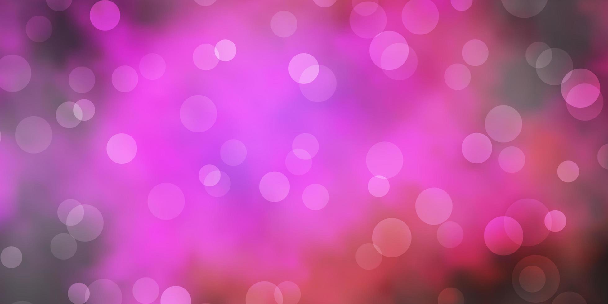 sfondo vettoriale rosa scuro con cerchi