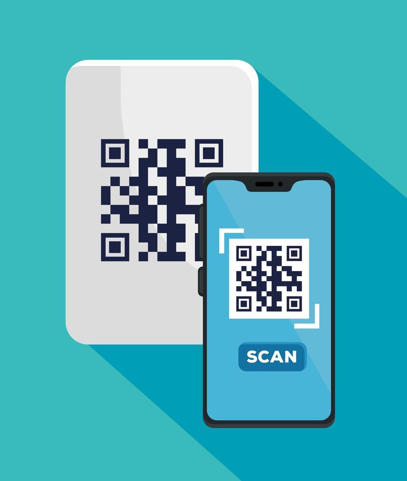 scansiona il codice qr con lo smartphone vettore