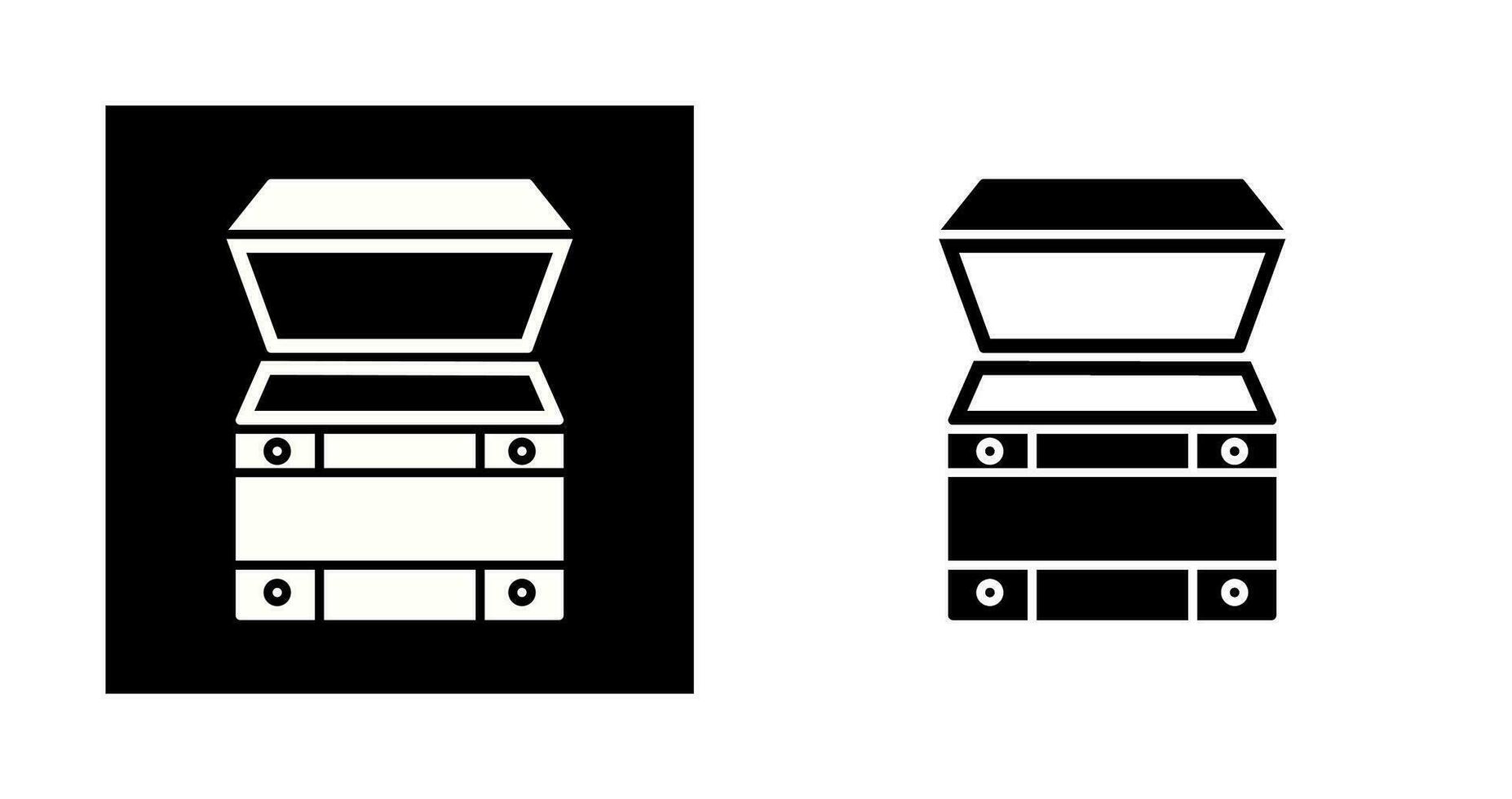 Aperto Tesoro scatola vettore icona