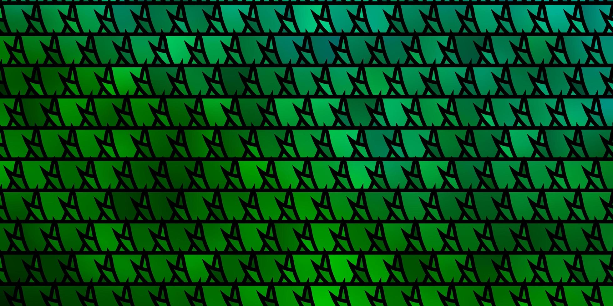 modello vettoriale verde chiaro con triangoli di cristalli