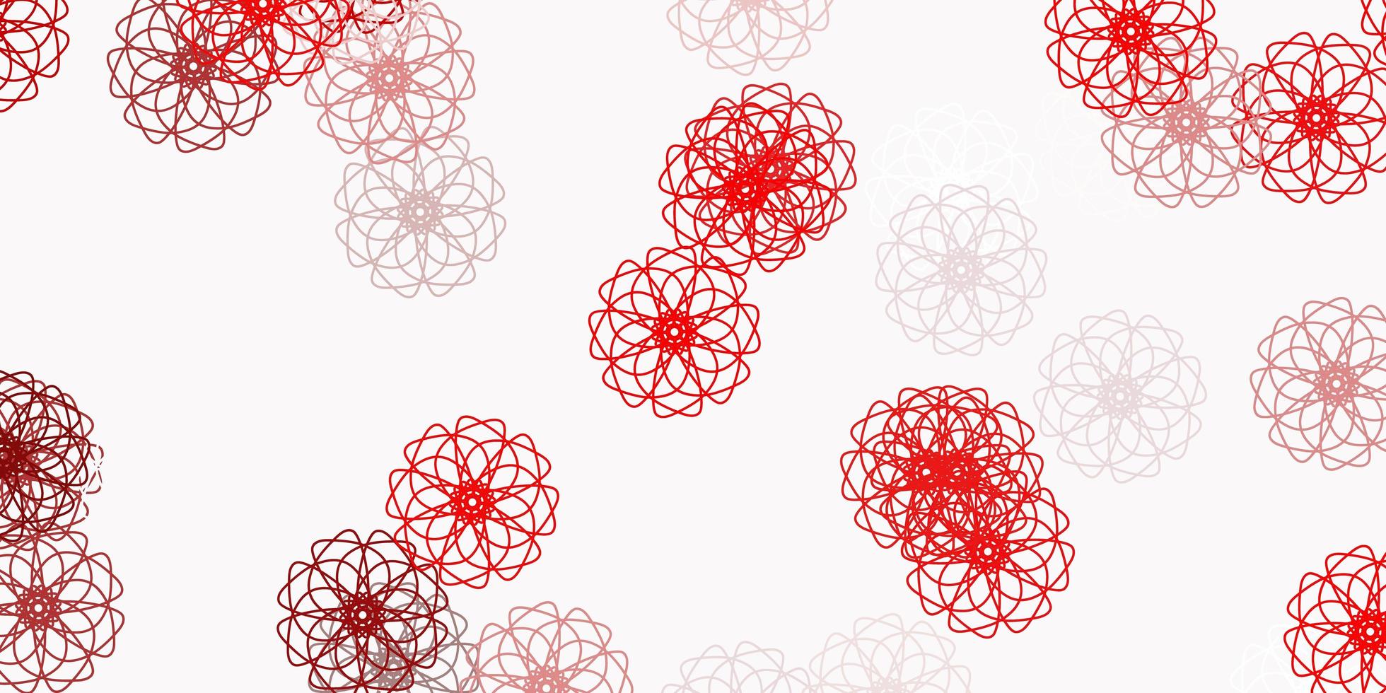 sfondo di doodle di vettore arancione chiaro con fiori