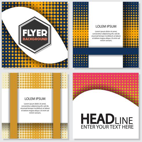 halftone Flyer style background Modello di progettazione vettore