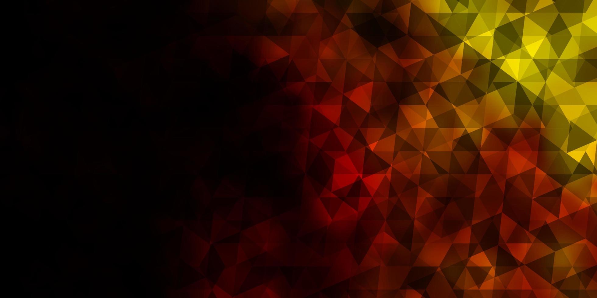 modello vettoriale giallo rosso scuro con triangoli di cristalli