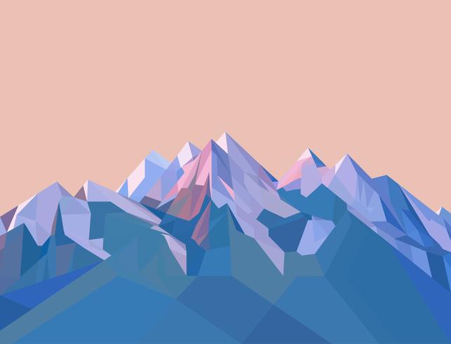 Montagne poligonali vettore