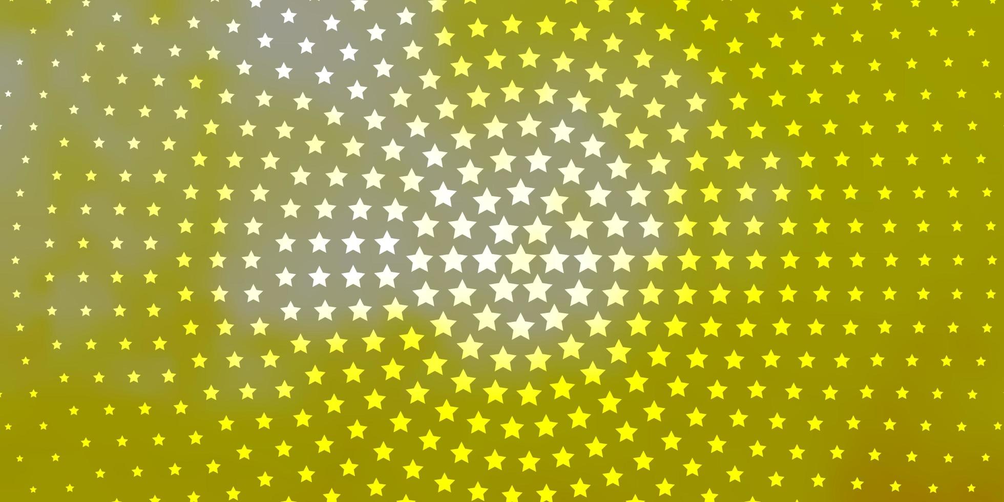 layout vettoriale giallo chiaro con stelle luminose