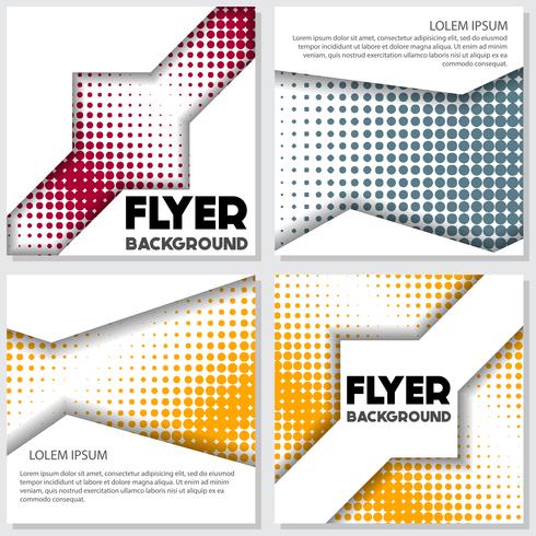 halftone Flyer style background Modello di progettazione vettore