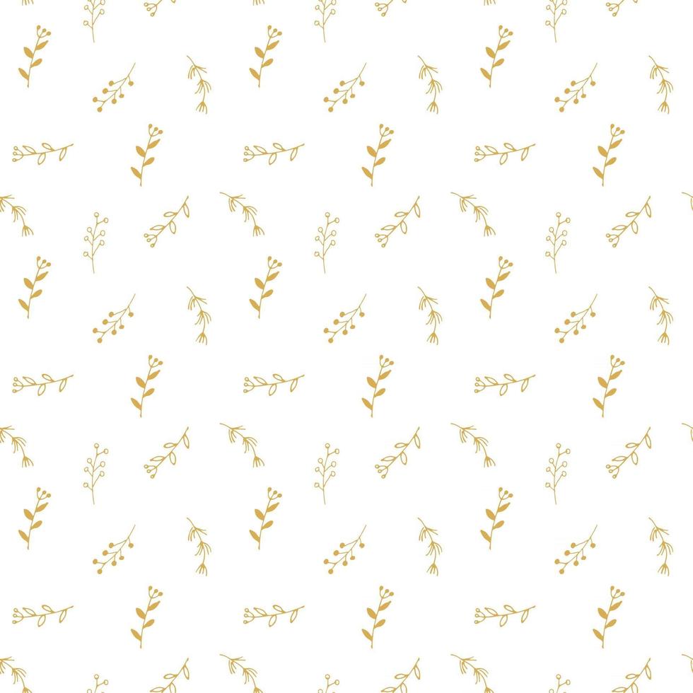 rami disegnati a mano doodles seamless pattern, sfondo decorazione ghirlanda di Natale. illustrazione vettoriale