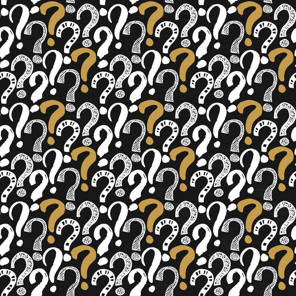 domande segna seamless pattern. segni di doodle abbozzato disegnati a mano, sfondo retrò con texture grunge. stampa vintage design tipografico, illustrazione vettoriale