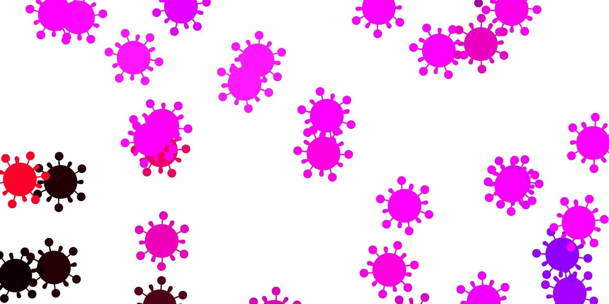 sfondo vettoriale rosa viola chiaro con simboli di virus