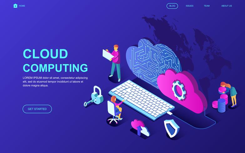 Banner Web tecnologia cloud vettore