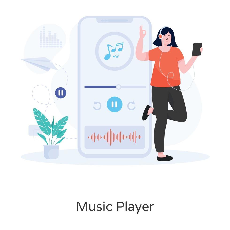 lettore musicale mobile vettore