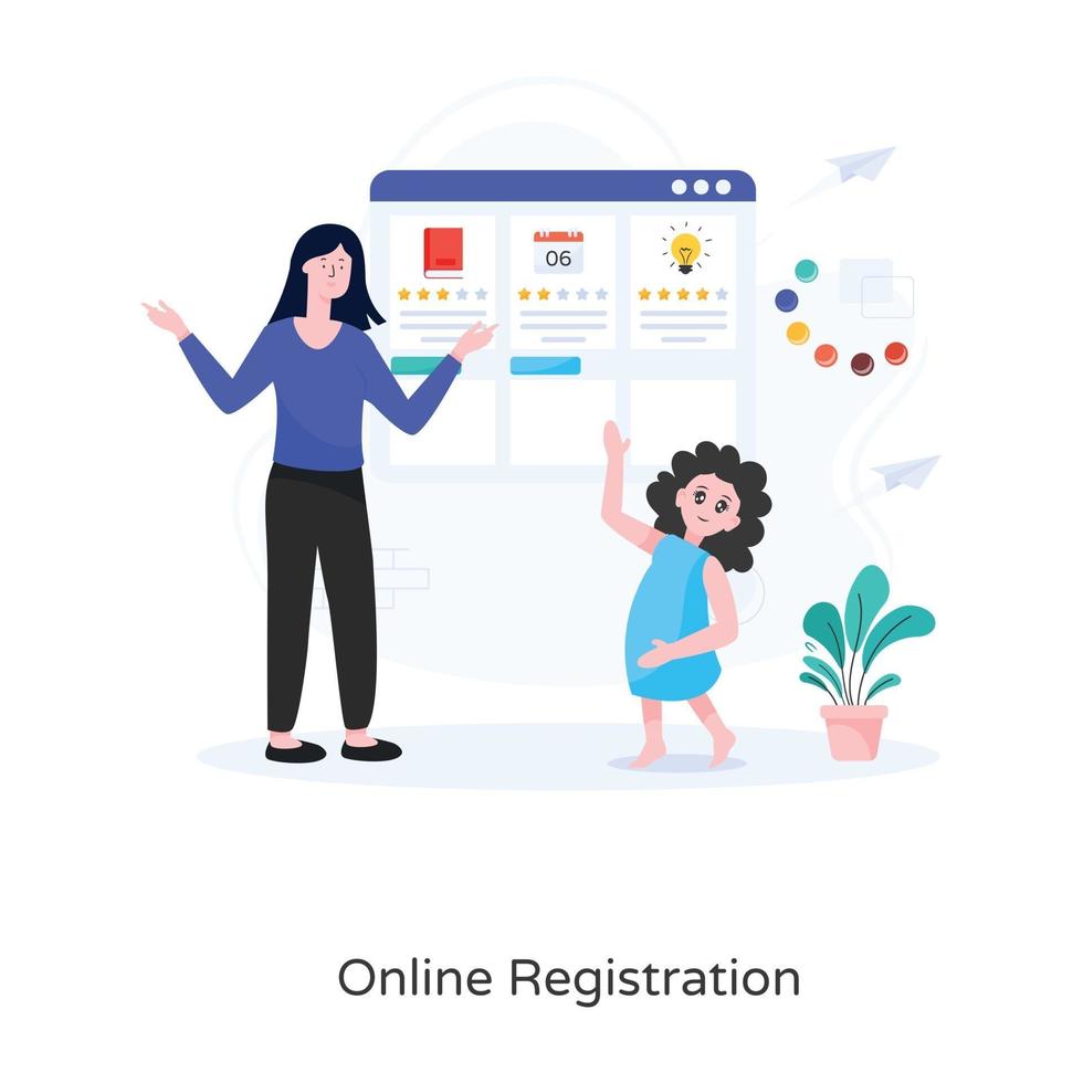 registrazione bambini online kids vettore