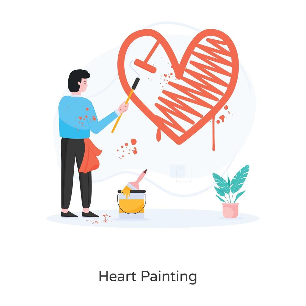 cuore pittura e disegno vettore