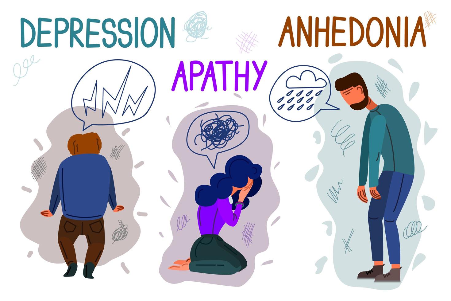 illustrazione vettoriale concettuale di depressione