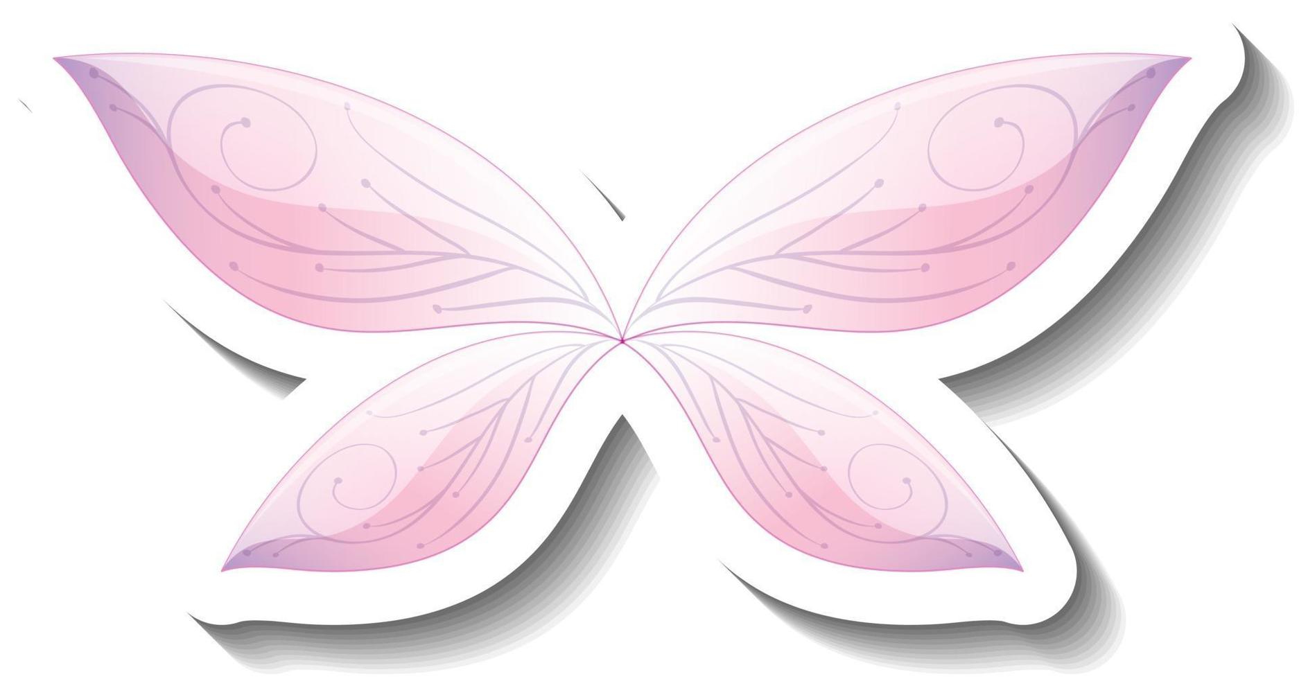 un modello di adesivo con farfalla rosa in stile fiabesco vettore