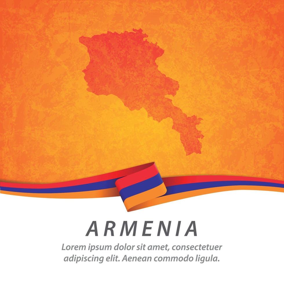 bandiera dell'Armenia con mappa vettore