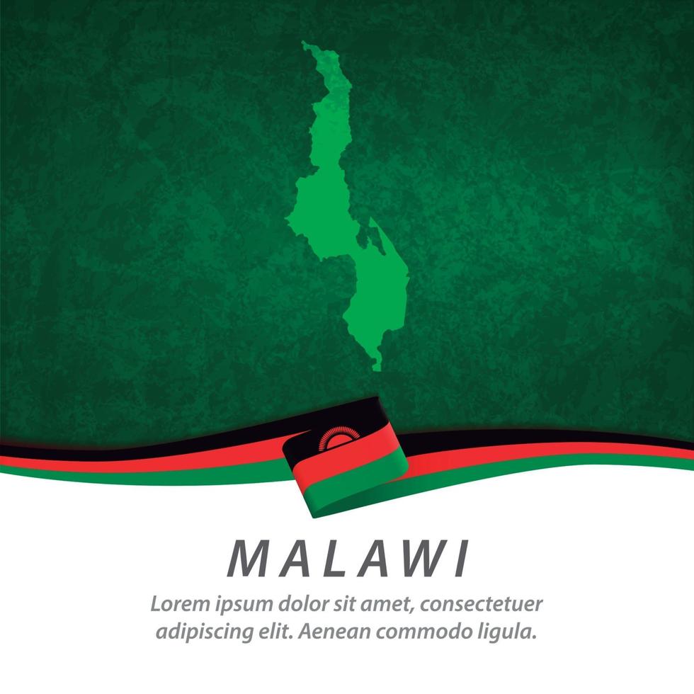 bandiera del malawi con mappa vettore