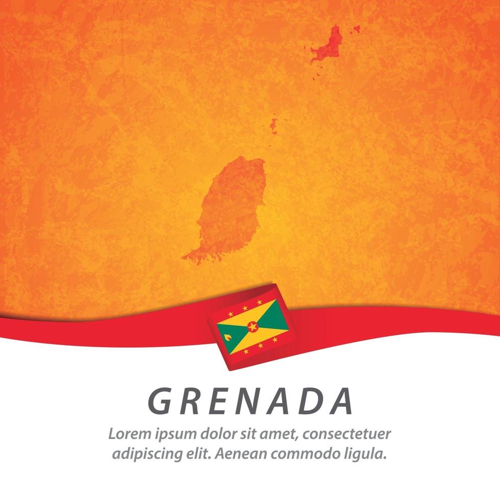 bandiera di granada con mappa vettore