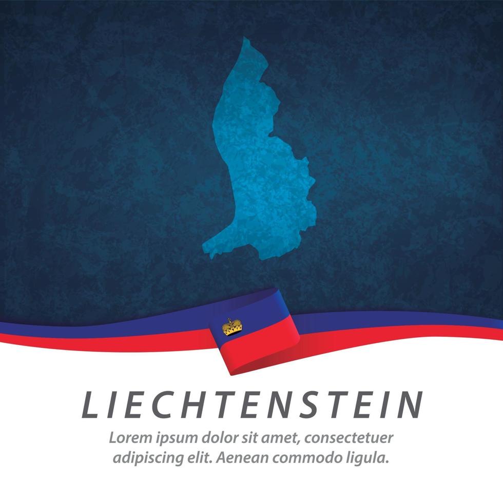 bandiera del liechtenstein con mappa vettore